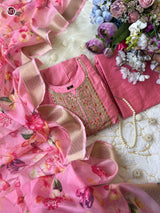 Anarkali Flared Kurti Pant Dupatta Set