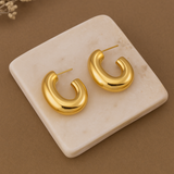 Gold-Plated Bold Chunky Hoop Earrings for Women