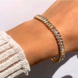 The Realm Sparkle & Shine Gold Plated Bracelet for Women with Crystal Pave