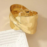 Gold-Toned Sculpted Statement Cuff Bracelet with Contemporary Wrap Design