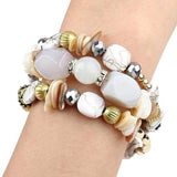 Marvelous Bohemia Beads Multi Strand Plushy Stretch Bracelet