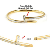 Gold Toned Anti Tarnish AD Studded Nail Bracelet