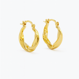 Gold-Plated Twisted Hoop Earrings for Women