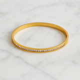 Gold-Plated CZ-Embellished Classic Bangle Bracelet for Women