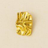 Gold-Plated Textured Abstract Statement Stud Earrings for Women