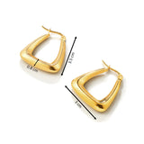 Gold Toned Anti Tarnish Chunky Geometric Statement Hoop Earrings