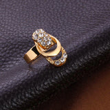 Gold-Toned & Crystal-Studded Necklace, Bracelet, Earrings & Ring Jewelry Set