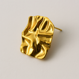 Gold-Plated Textured Abstract Statement Stud Earrings for Women