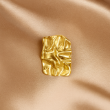 Gold-Plated Textured Abstract Statement Stud Earrings for Women