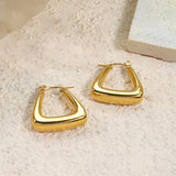Gold Toned Anti Tarnish Chunky Geometric Statement Hoop Earrings