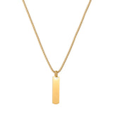 Gold Toned Anti Tarnish Rectangular Minimalist Hip Hop Party Pendant
