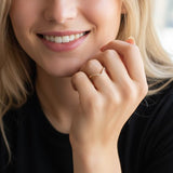 Minimalist Gold-Toned Wave Ring with Cubic Zirconia Accents