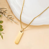 Gold Toned Anti Tarnish Rectangular Minimalist Hip Hop Party Pendant