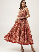 Ethnic Printed Flare Maxi Dress